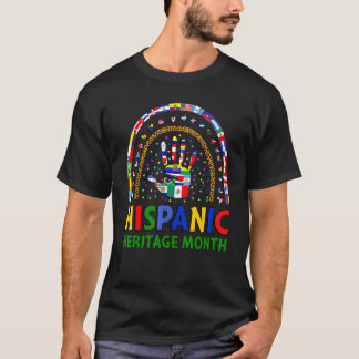 National Hispanic Heritage Month Rainbow Latin Fla Tシャツ