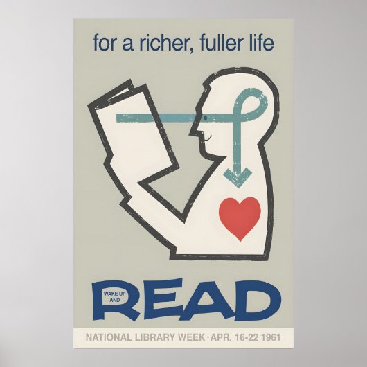 National Library Week 1961 Poster Mid-Century ポスター (正面)