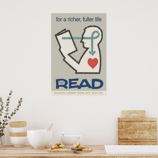 National Library Week 1961 Poster Mid-Century ポスター (キッチン)