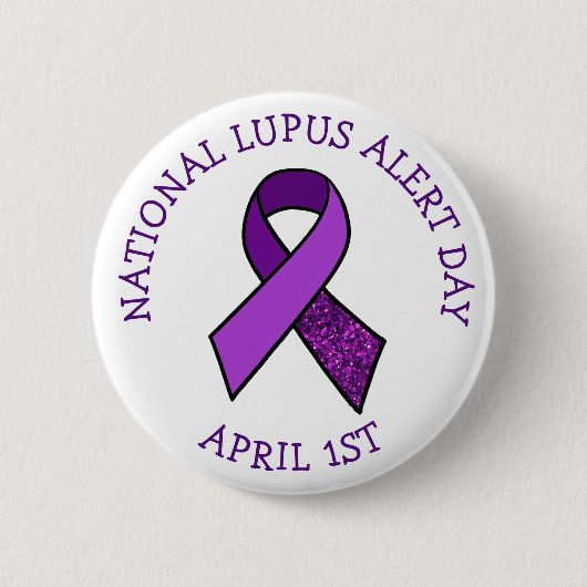 National Lupus Alert Day 4月1日サポートボタン 缶バッジ (正面)