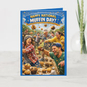 National Muffin Day Greeting Card, Muffin Fight!  カード (正面)