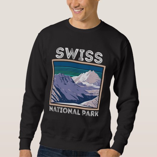 National Park Souvenir Swiss Alps Switzerland Moun スウェットシャツ (正面)
