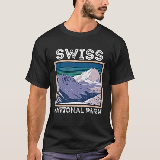 National Park Souvenir Swiss Alps Switzerland Moun Tシャツ (正面)