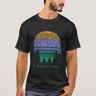 National Parks List Word Cloud Trees Tシャツ