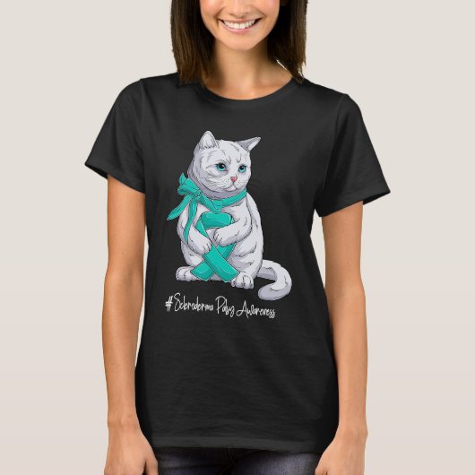 National Scleroderma Awareness Month Teal Ribbon C Tシャツ (正面)