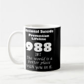 National Suicide Prevention Lifeline 988 With Whit コーヒーマグカップ (左)