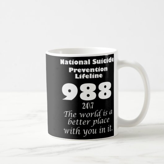 National Suicide Prevention Lifeline 988 With Whit コーヒーマグカップ (右)
