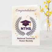 National Technical Honor Society Congratulations カード (黄色い花)