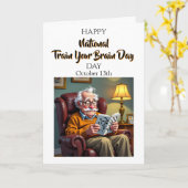 National Train Your Brain Day _ October 13th カード (黄色い花)