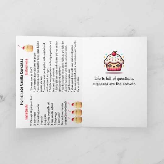 National Vanilla Cupcake Day | November 10th カード (内部)