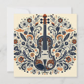  National Violin Day Melody Sticker with Folk Art  シーズンカード (裏面)