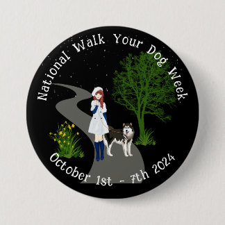 National Walk Your Dog Weekボタン 缶バッジ