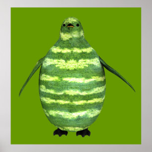 National Watermelon Day Penguin ポスター