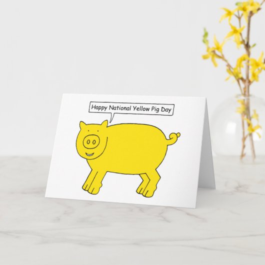 National Yellow Pig Day July 17th カード (黄色い花)