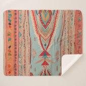 Native America Pattern シェルパブランケット (正面(横))