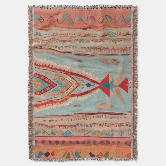 Native America Pattern スローブランケット (正面縦)