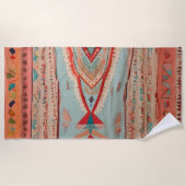 Native America Pattern ビーチタオル (正面)