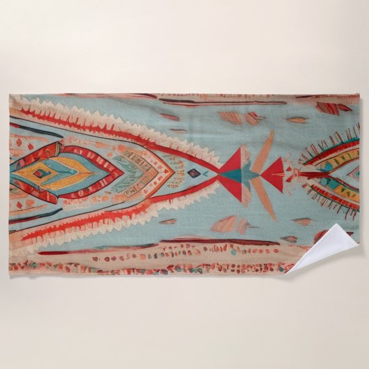 Native America Pattern ビーチタオル (正面)
