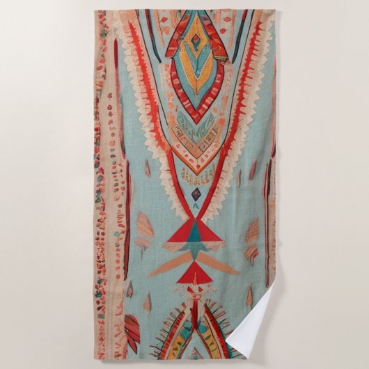 Native America Pattern ビーチタオル (正面)