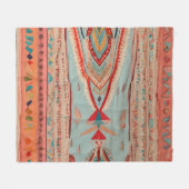 Native America Pattern フリースブランケット (正面(横))