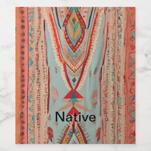 Native America Pattern ワインラベル (シングルラベル)