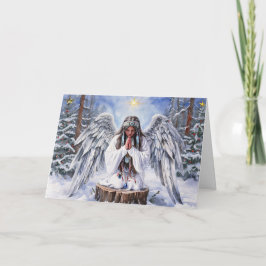 Native American Angel Praying for Peace Christmas  シーズンカード
