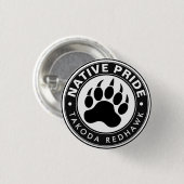 Native American Bear Paw Logo Personalized Name 缶バッジ (正面&裏面)