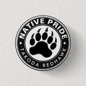 Native American Bear Paw Logo Personalized Name 缶バッジ (正面)