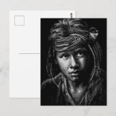 Native American Boy my 2004 drawing postcard ポストカード (正面/裏面)