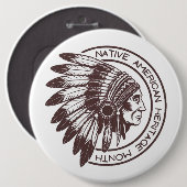 Native American Chief  缶バッジ (正面&裏面)