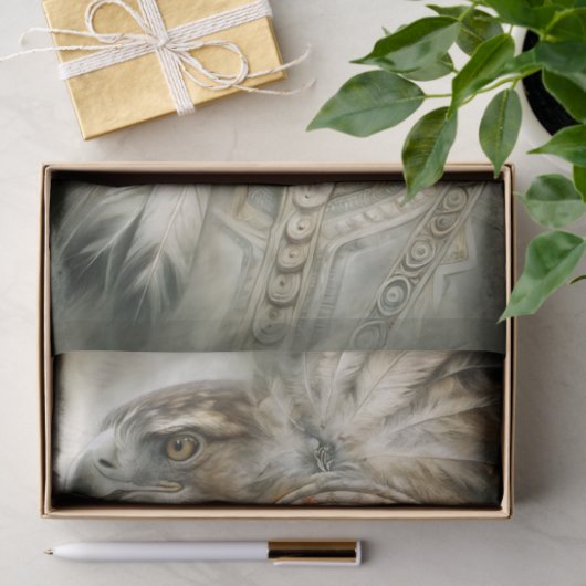 Native American Chief & Eagle Decoupage 薄葉紙 (ギフト)