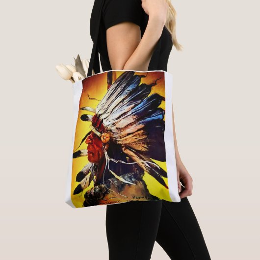Native American Chief Tote トートバッグ (クローズアップ)