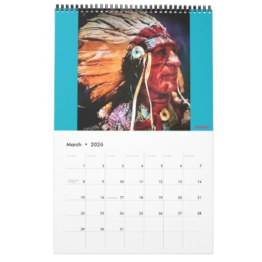 Native American Chiefs Calendar カレンダー (3月 2026)
