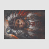 Native American Child & Eagle Headdress Decoupage 薄葉紙 (正面)