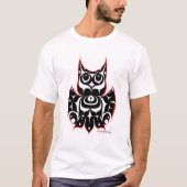 Native American Coast Salish Style Horned Owl  Tシャツ (正面)