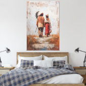Native American Couple Canvas Print キャンバスプリント (インサイチュ (寝室))
