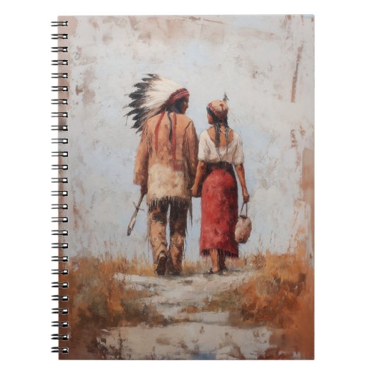 Native American Couple Spiral Notebook ノートブック (正面)