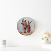 Native American Couple Wall Clock ラウンド壁時計 (ホーム)