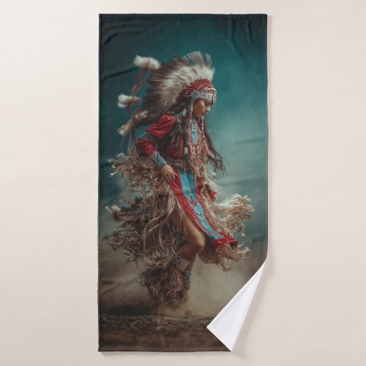 Native American Dancer Bath Towel バスタオル (バスタオル)