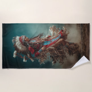 Native American Dancer Beach Towel ビーチタオル