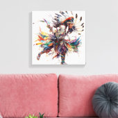 Native American Dancer Stretched Canvas Print キャンバスプリント (インサイチュ (リビング))
