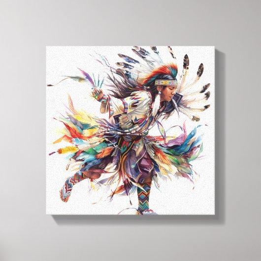 Native American Dancer Stretched Canvas Print キャンバスプリント (正面)