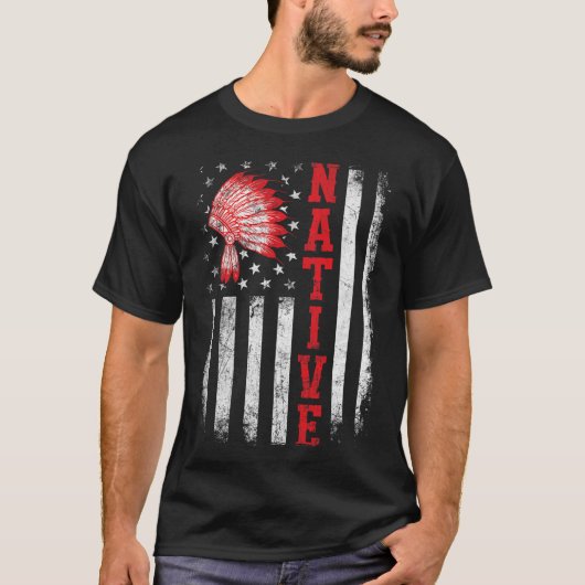 Native - American Day Usa Flag Cherokee Indigenous Tシャツ (正面)