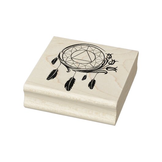 Native American dreamcatcher AA recover logo stamp ラバースタンプ (スタンプ)