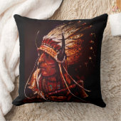 Native American "El Reno Chief" Throw Pillow クッション (ブランケット)