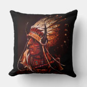 Native American "El Reno Chief" Throw Pillow クッション (正面)