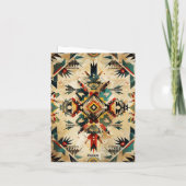 Native American Ethnic Art Tribe Pattern Card サンキューカード (裏面)