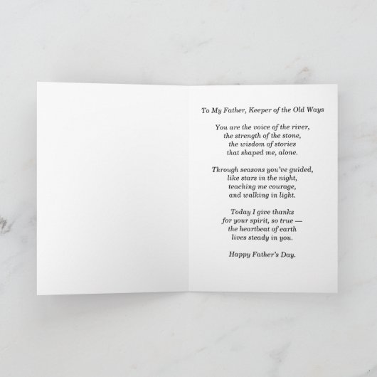 Native American Father's Day Greeting Card カード (内部)