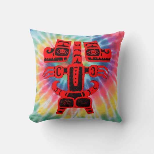 Native American Haida Double Rainbow Bear Tribal クッション (正面)