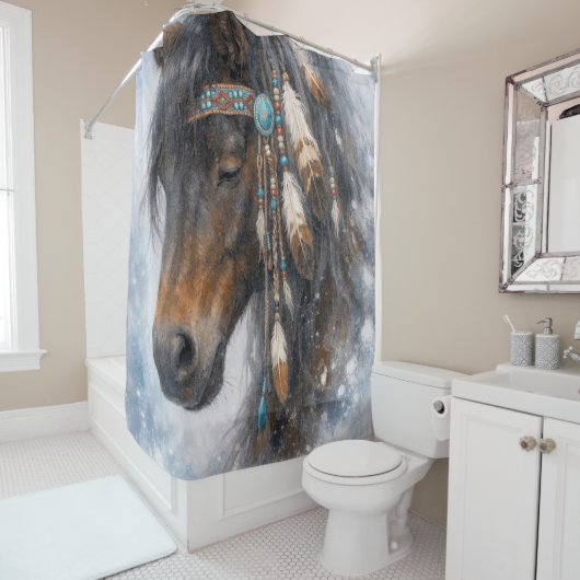Native American Horse - Shower Curtain シャワーカーテン (インサイチュ)
